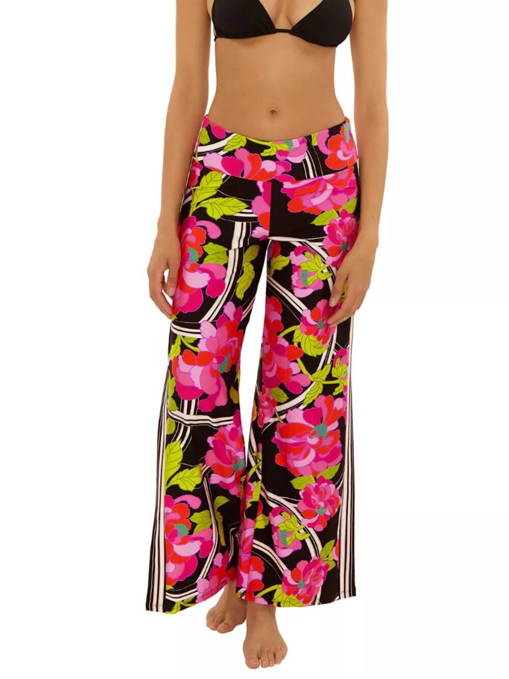 NWT Trina Turk Women's Bougainvillea Border Swim Beach Pants Small S